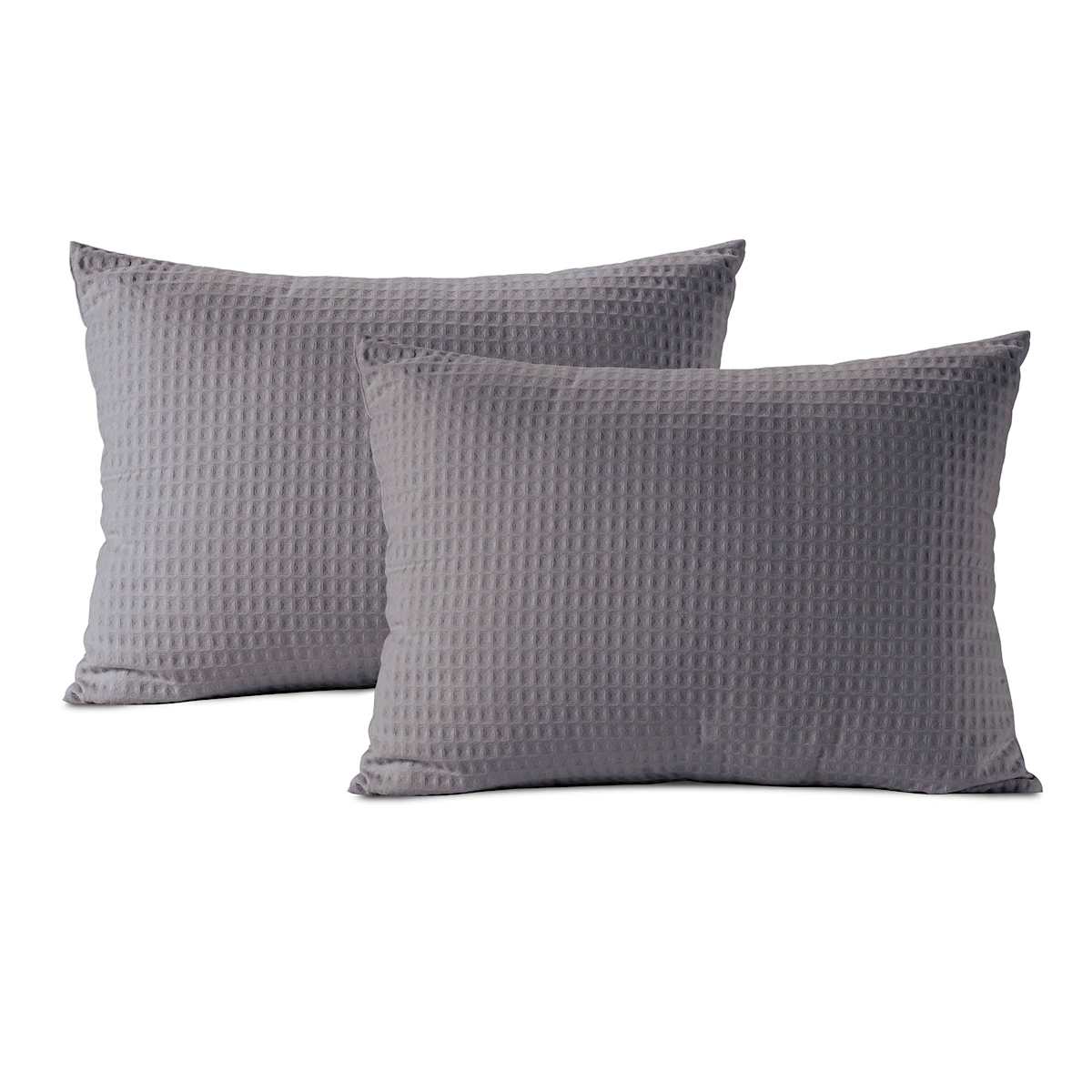 At Home Crosby St. 3-Piece Grey Washed Cotton Waffle Comforter Set Full/Queen