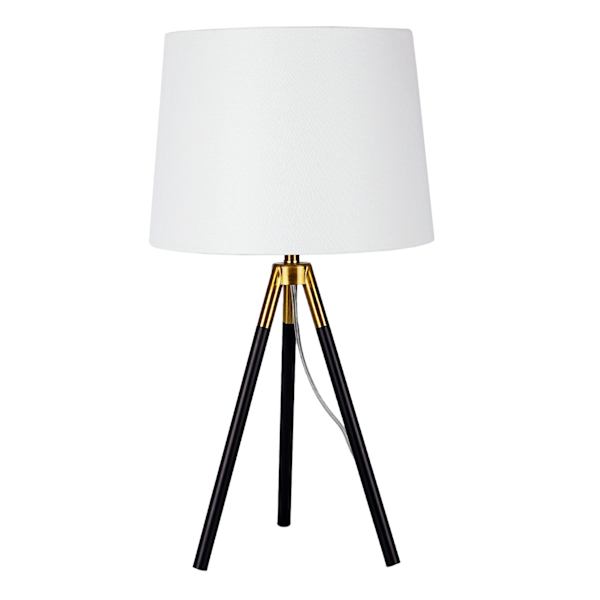 at home Crosby St. Black Brass Tripod Medium Table Lamp with Shade 25.5"