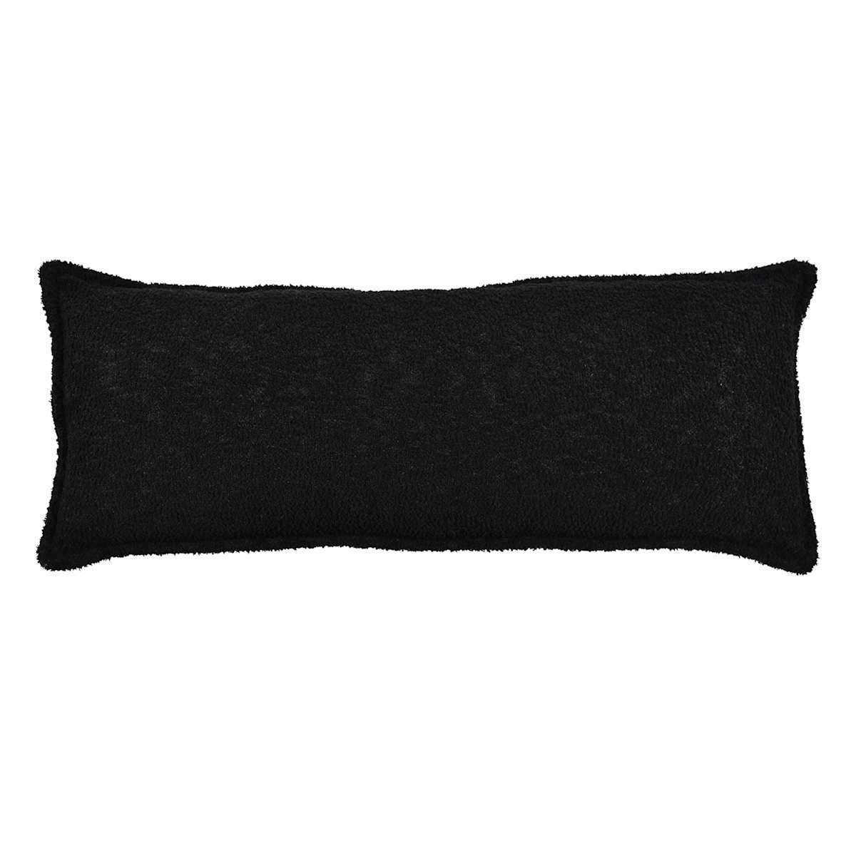 At Home Crosby St. Black Soft Textured Boucle Throw Pillow 14x36