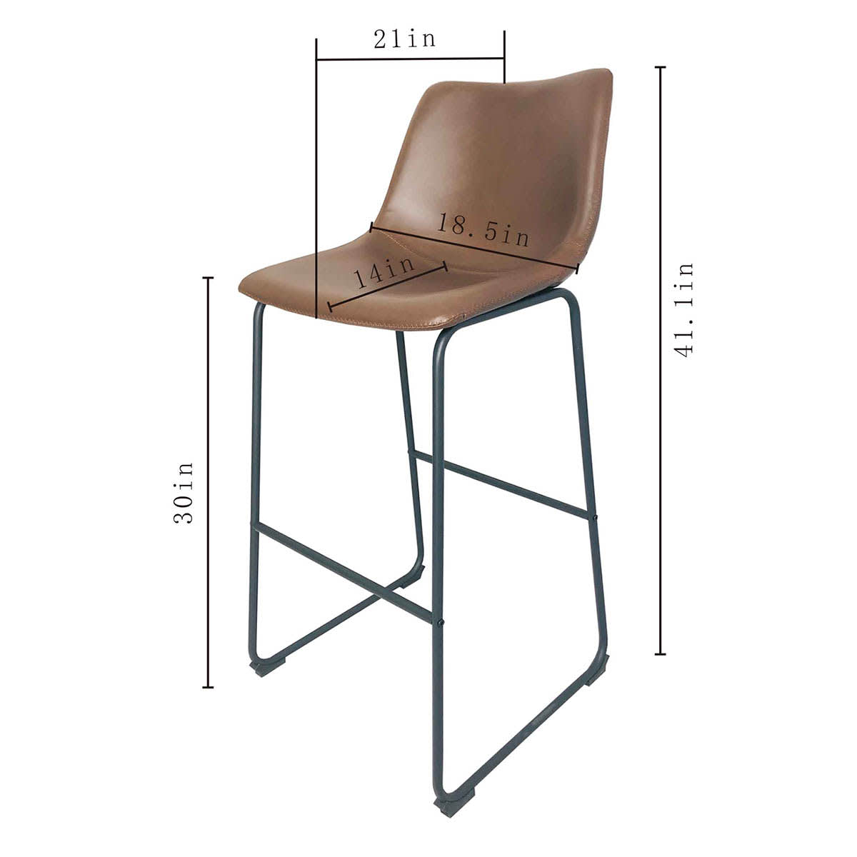 At Home Crosby St. Drake Faux Leather Barstool Espresso Brown