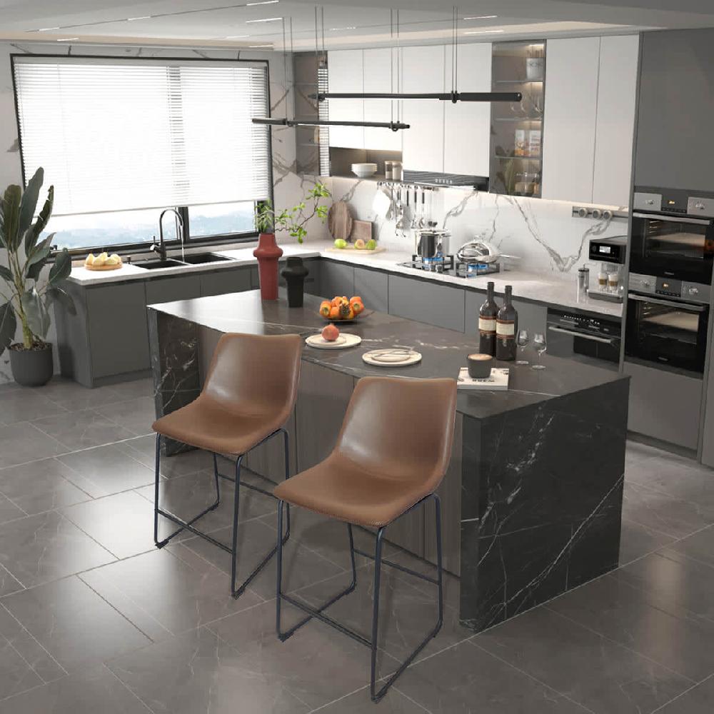 At Home Crosby St. Drake Faux Leather Counter Stool Espresso Brown