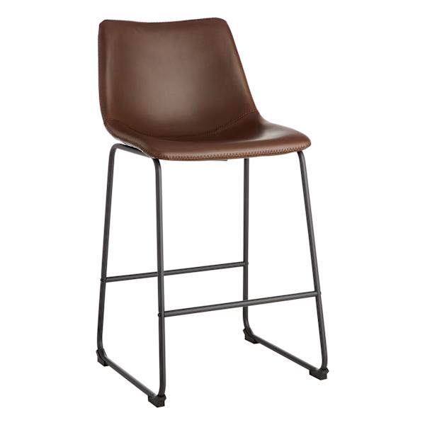 at home Crosby St. Drake Faux Leather Counter Stool Espresso Brown