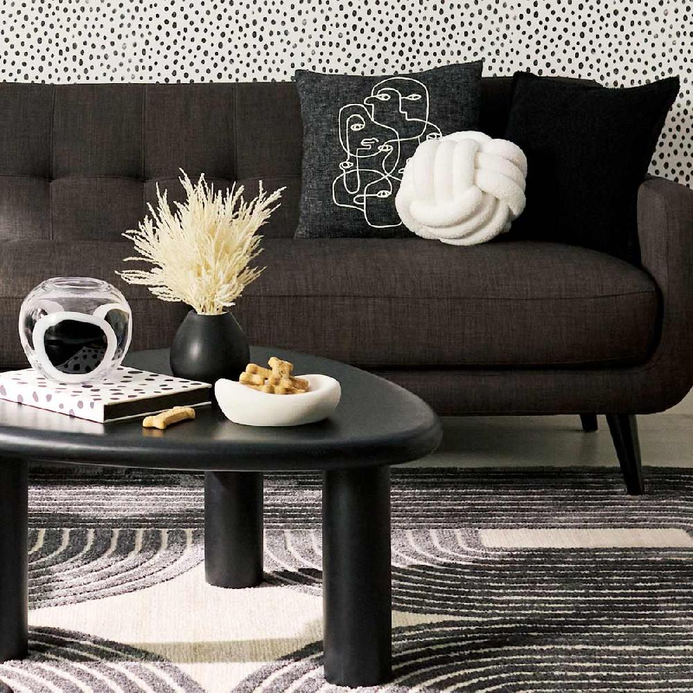 At Home Crosby St. Embroidered Faces Textured Throw Pillow 18"