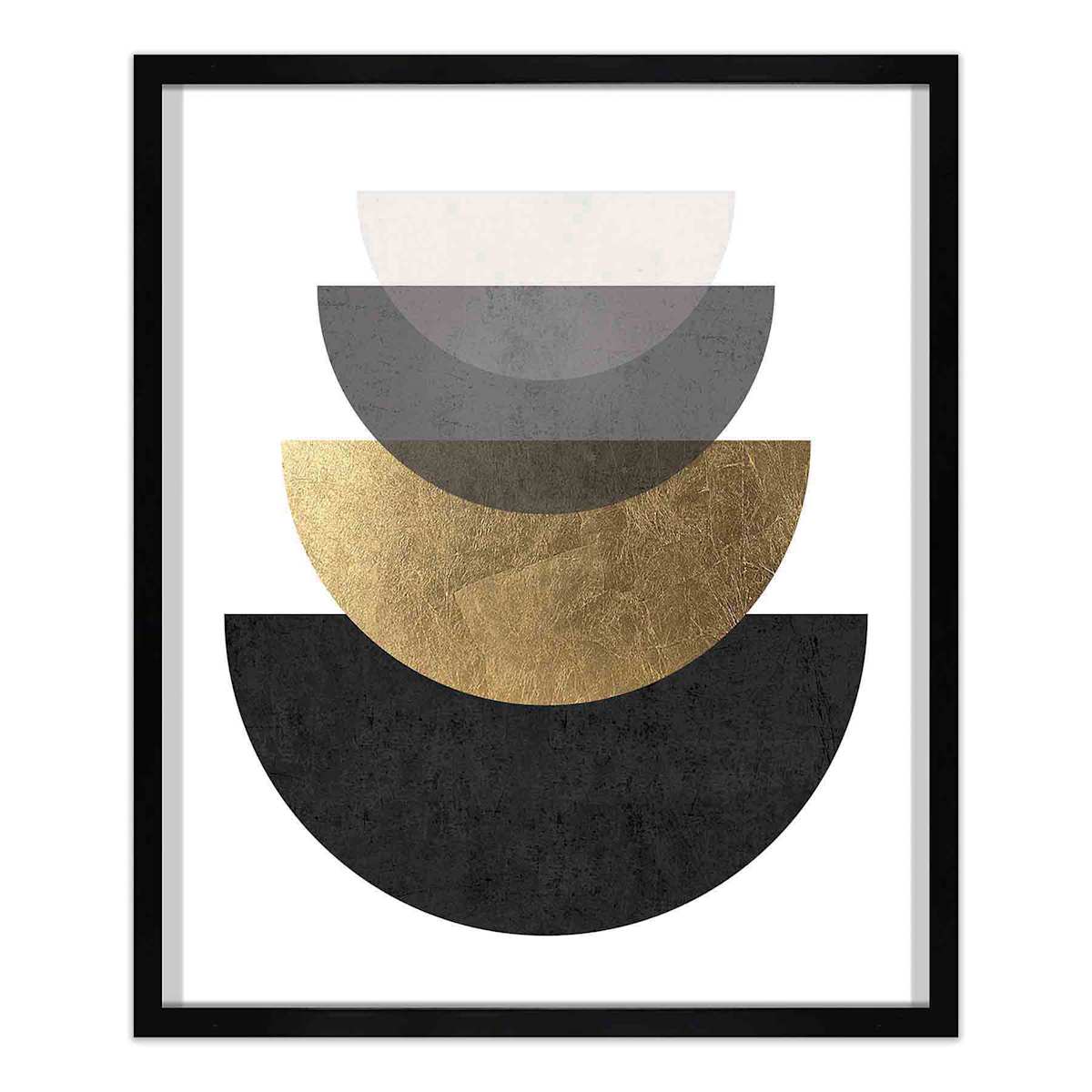 At Home Crosby St. Glass Framed Gold & Black Abstract Wall Art 21x25