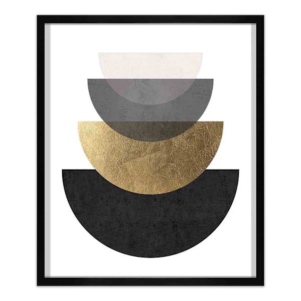 at home Crosby St. Glass Framed Gold & Black Abstract Wall Art 21x25