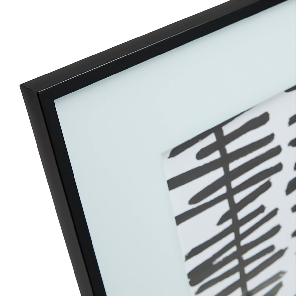 At Home Crosby St. Glass Framed Lines Meet Curves Wall Art 16"