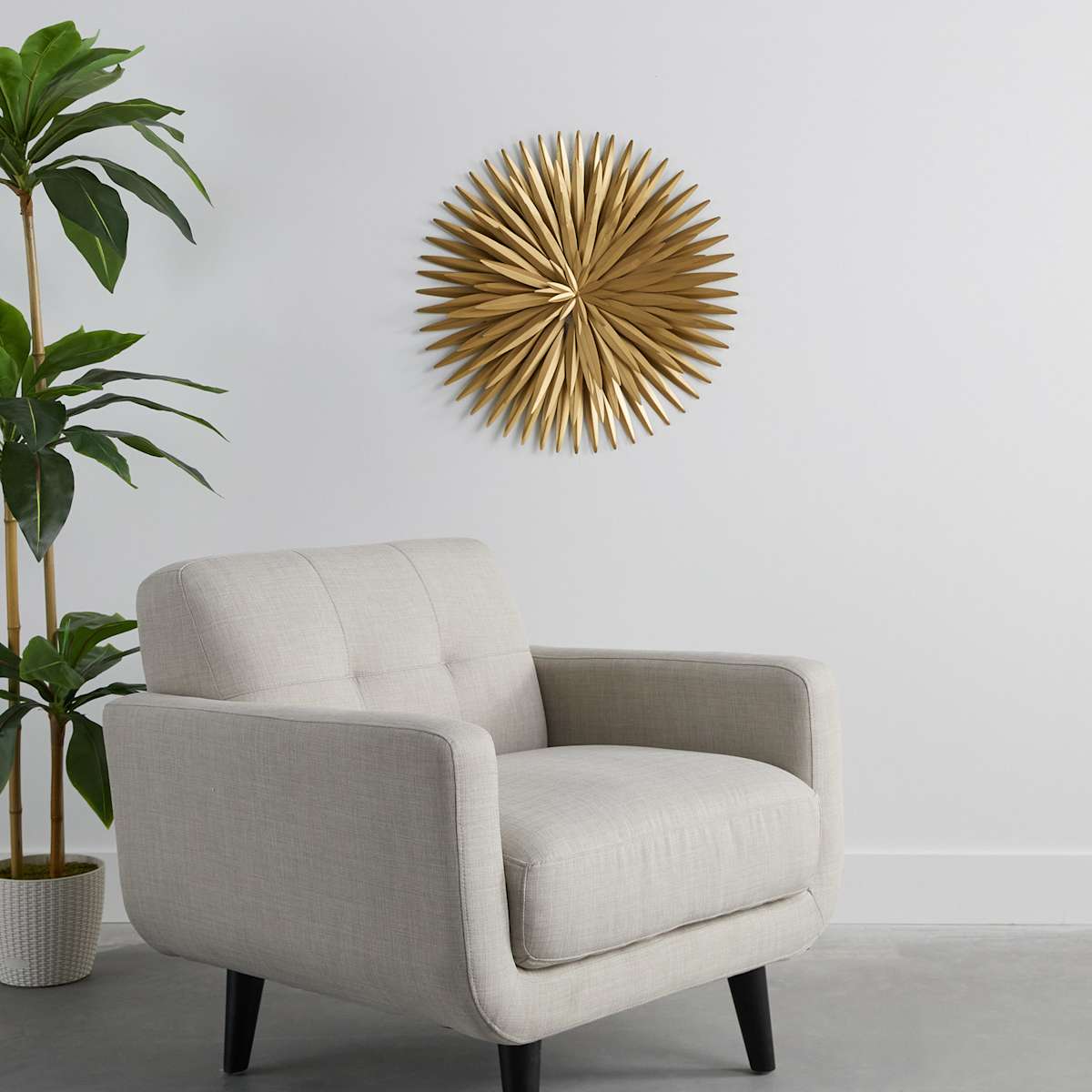 At Home Crosby St. Gold Metal Starburst Wall Decor 25"