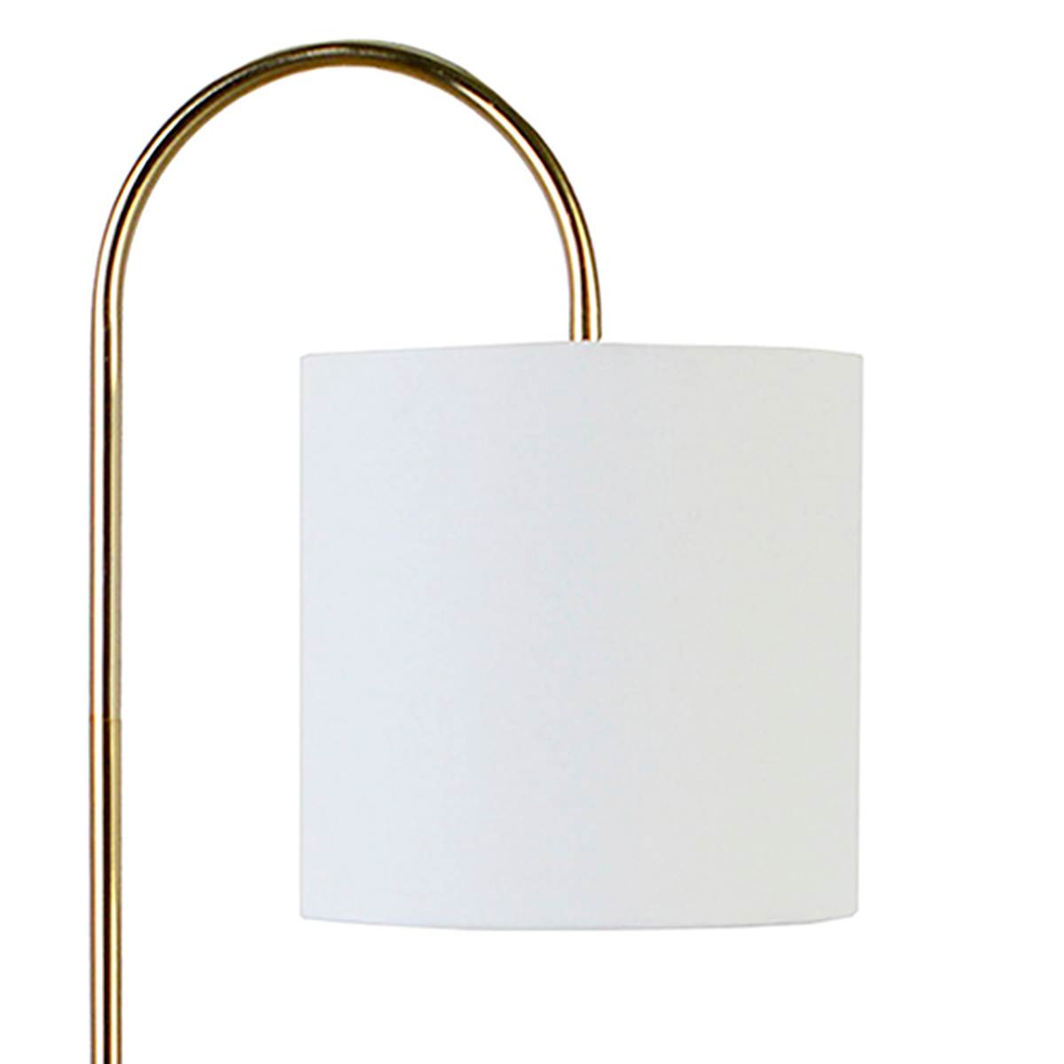 At Home Crosby St. Gold Metal Wooden Shelf Floor Lamp With Shade 59"