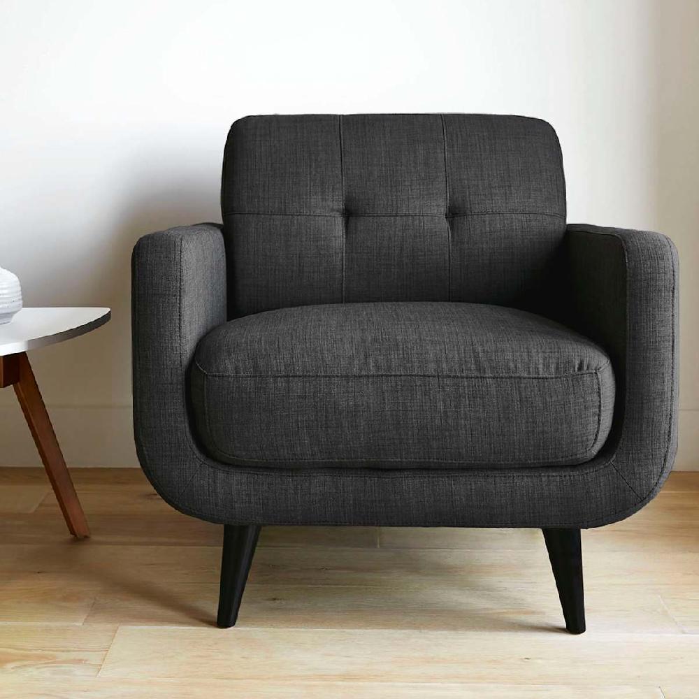 At Home Crosby St. Hadley Tufted Back Accent Chair Charcoal Grey