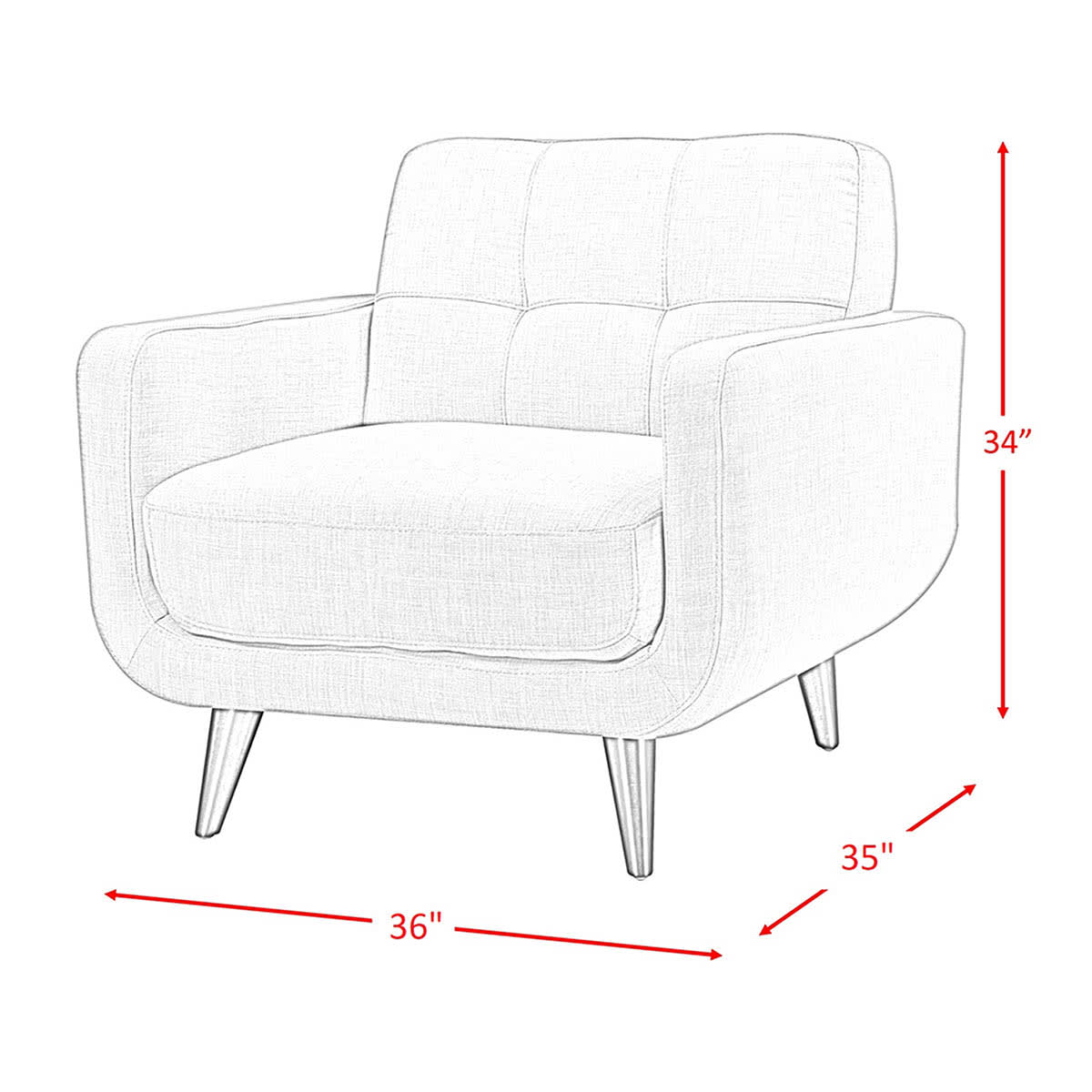 At Home Crosby St. Hadley Tufted Back Accent Chair Taupe