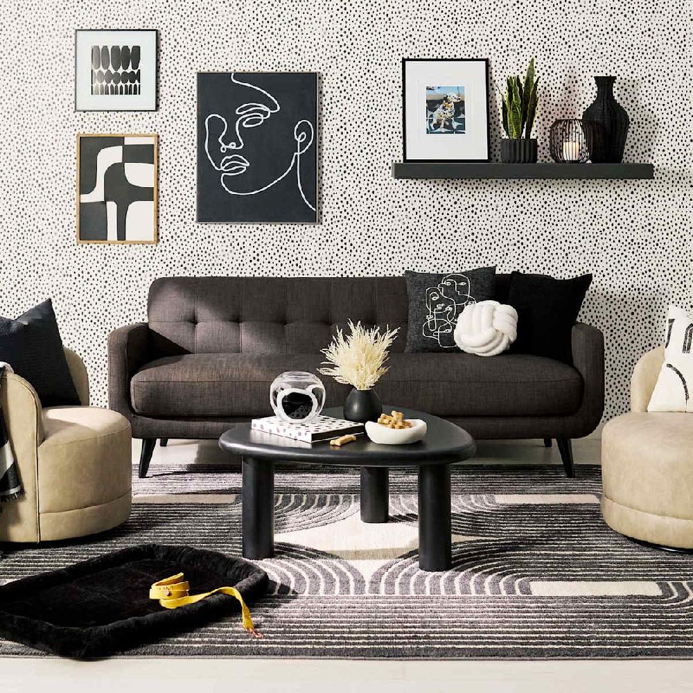 At Home Crosby St. Hadley Tufted Back Sofa Charcoal Grey