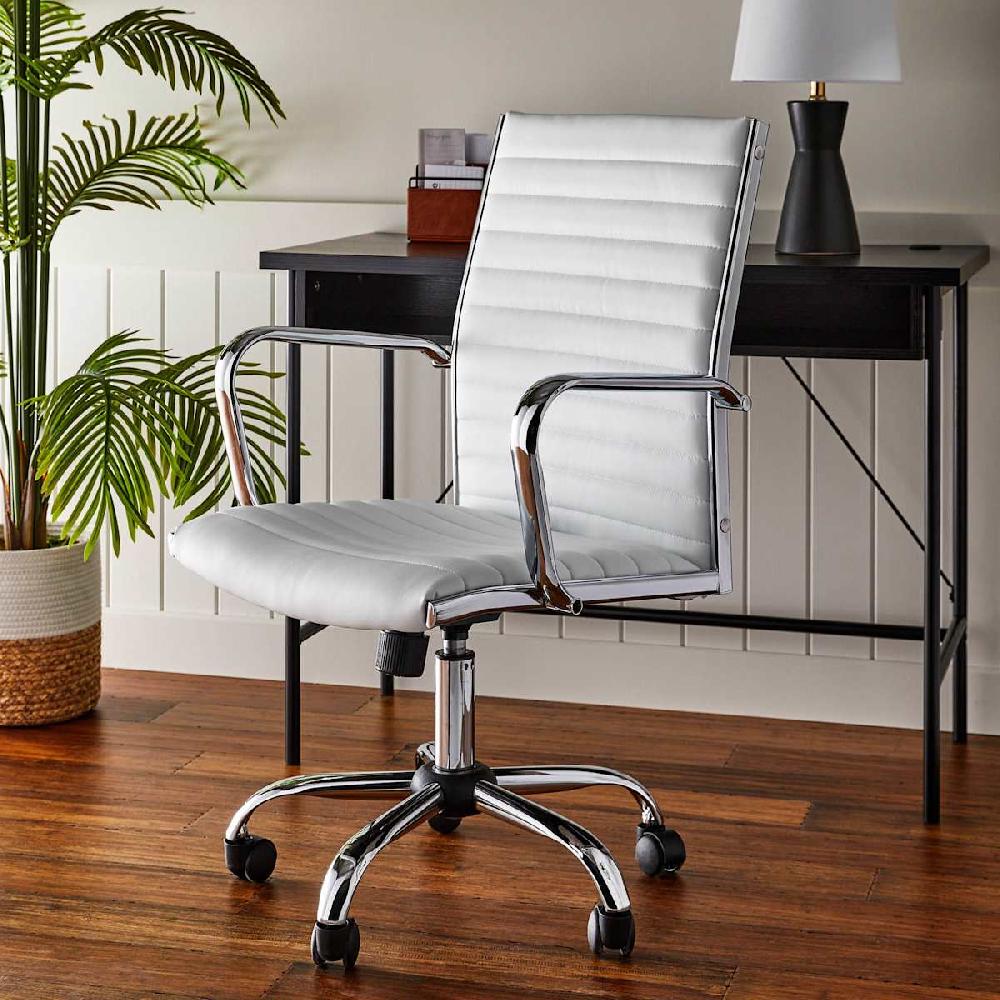 At Home Crosby St. Maxwell Adjustable Faux Leather Office Chair White