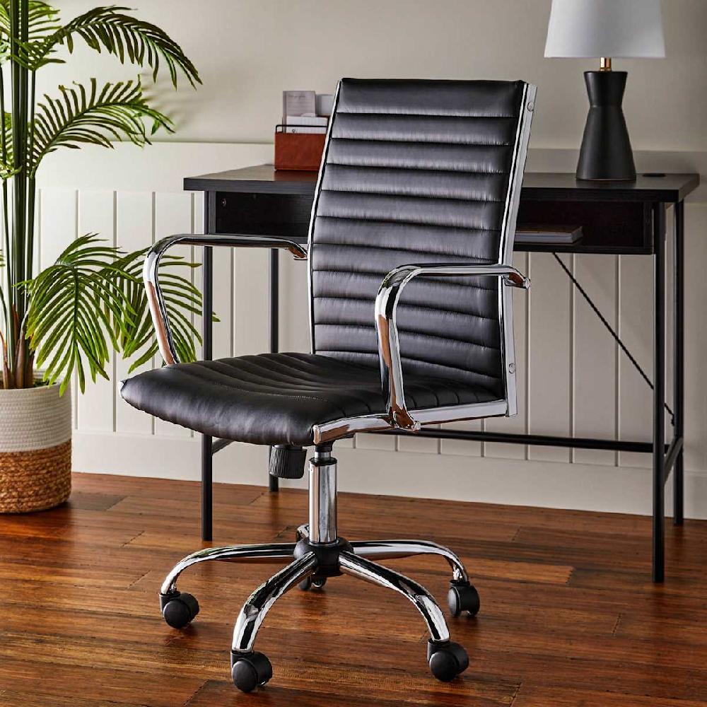 At Home Crosby St. Maxwell Adjustable Faux Leather Office Chair Black