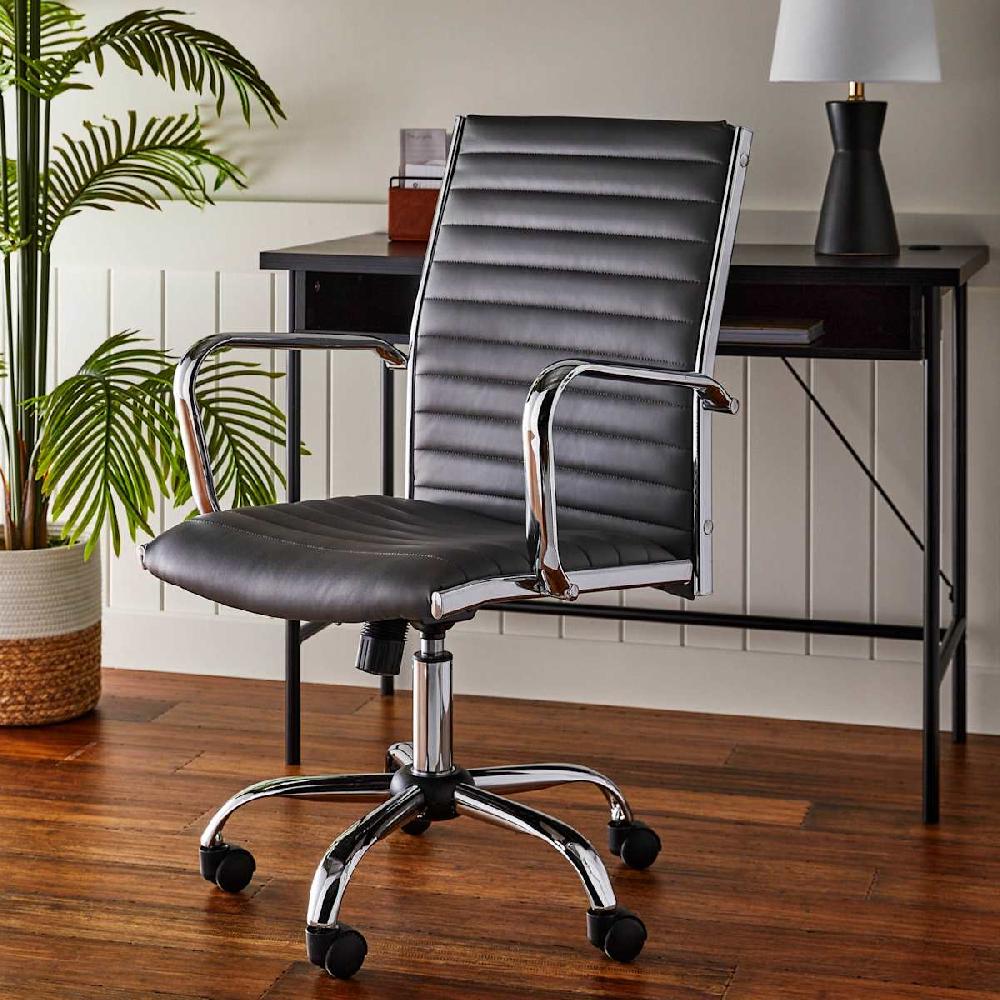 At Home Crosby St. Maxwell Adjustable Faux Leather Office Chair Grey