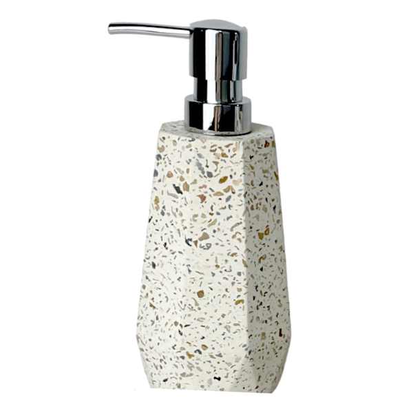 at home Crosby St. Mica White Terrazzo Cement Soap Dispenser 7.7"