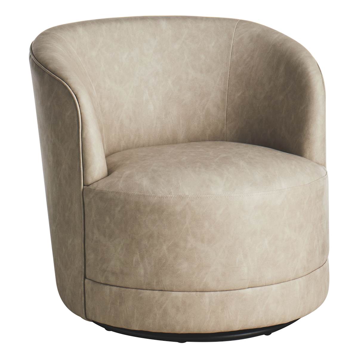 At Home Crosby St. Sawyer Swivel Faux Leather Accent Chair Grey