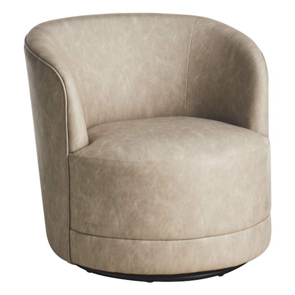 at home Crosby St. Sawyer Swivel Faux Leather Accent Chair Grey
