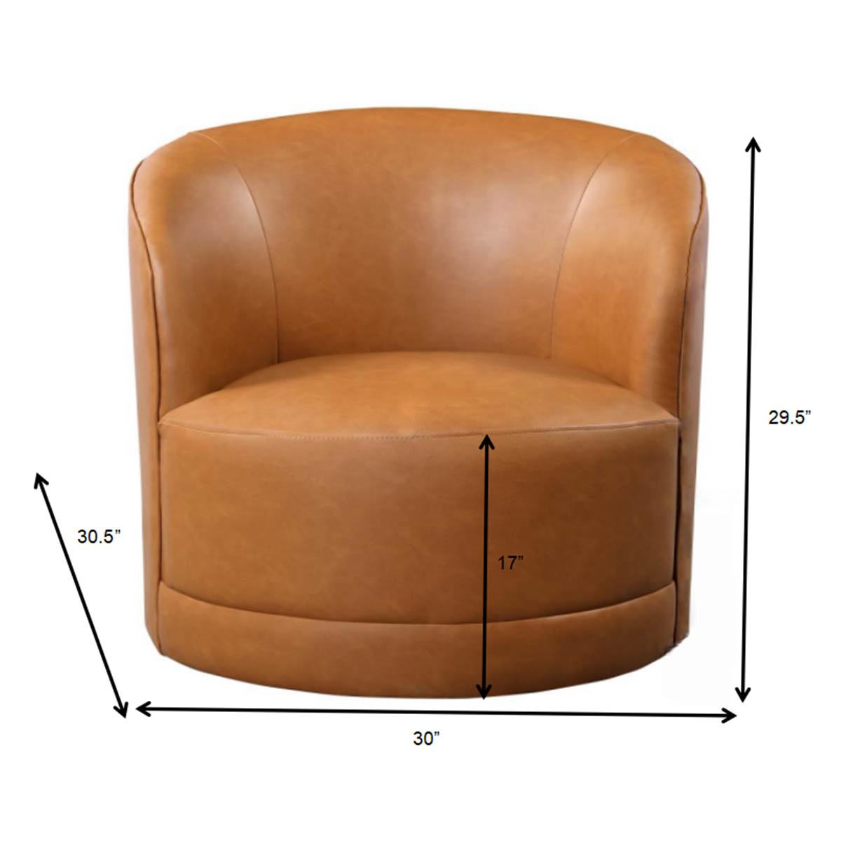At Home Crosby St. Sawyer Swivel Faux Leather Chair Cognac