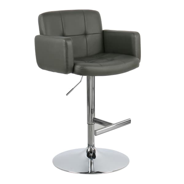 at home Crosby St. Stout Adjustable Faux Leather Barstool Grey