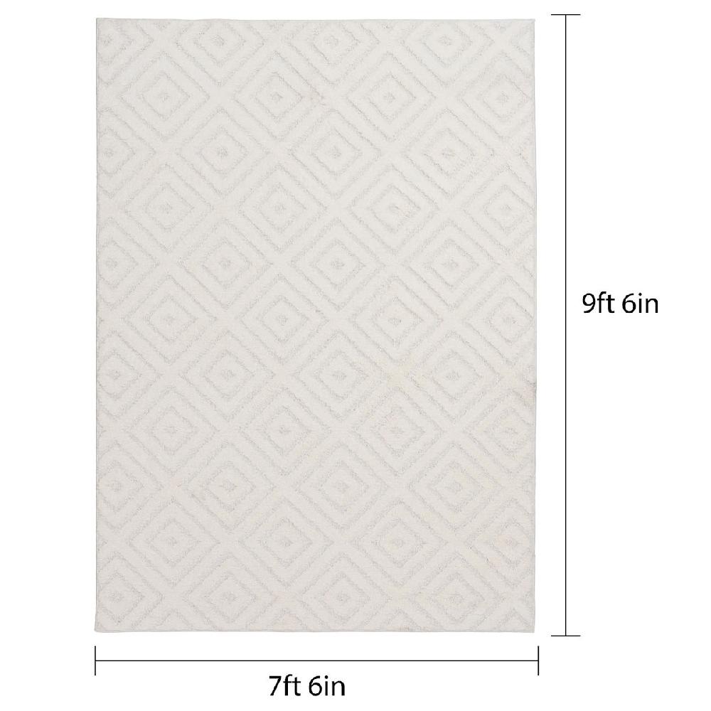 At Home (D456) Ronin Ivory Tufted Non-Slip Area Rug 8x10