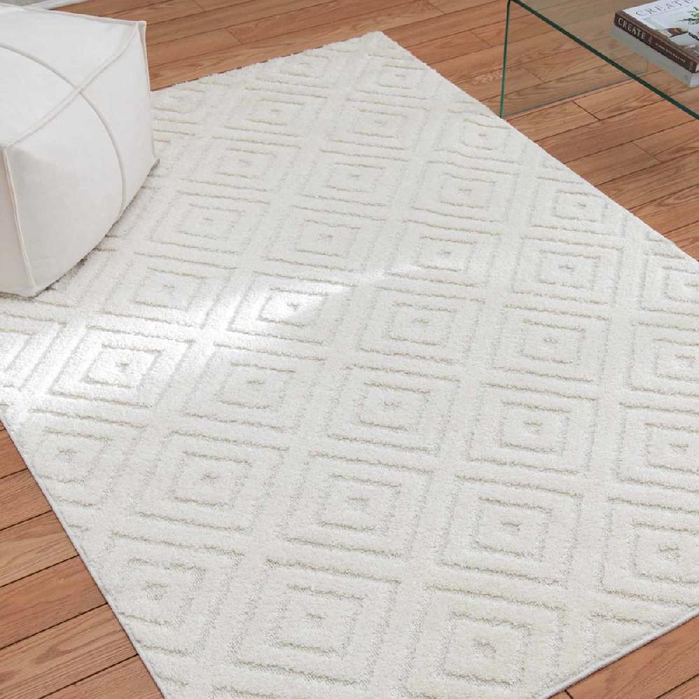 At Home (D456) Ronin Ivory Tufted Non-Slip Area Rug 8x10