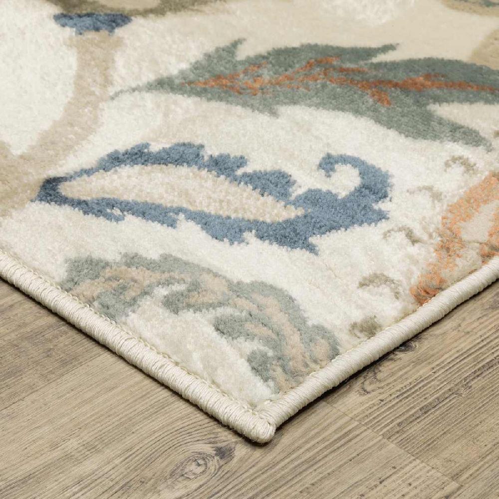 At Home (D463) Casey Ivory Floral Patterned Area Rug 8x10