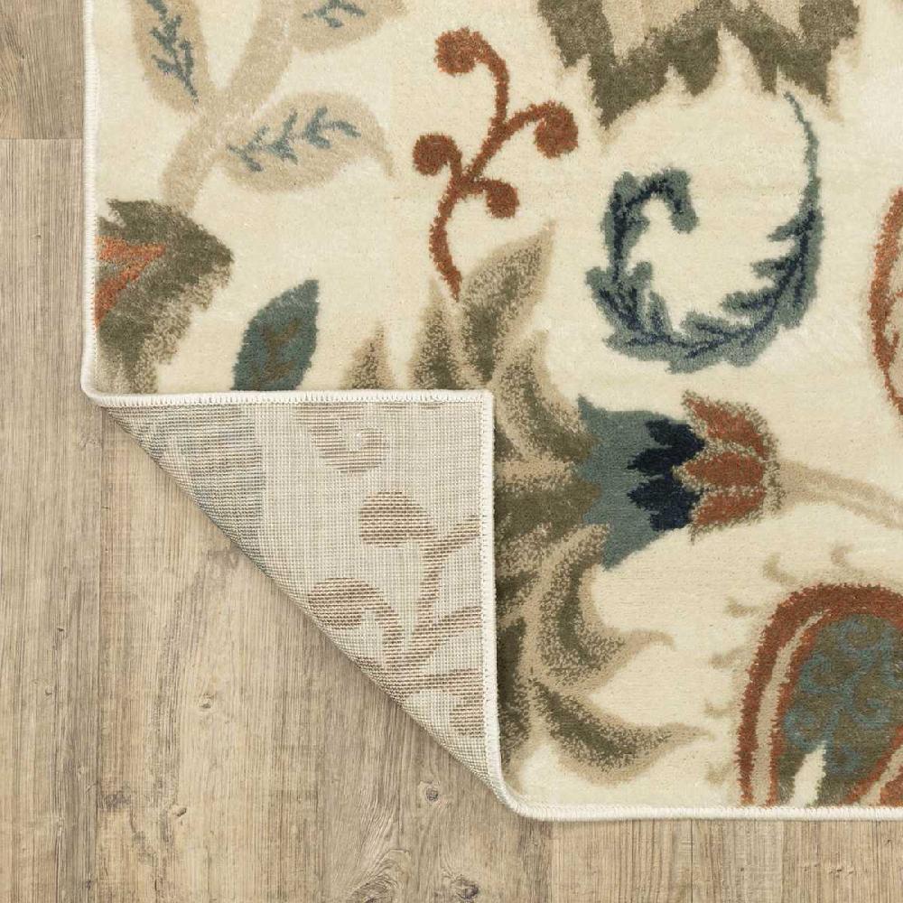 At Home (D463) Casey Ivory Floral Patterned Area Rug 8x10