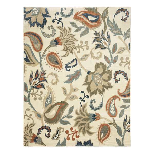 at home (D463) Casey Ivory Floral Patterned Area Rug 8x10