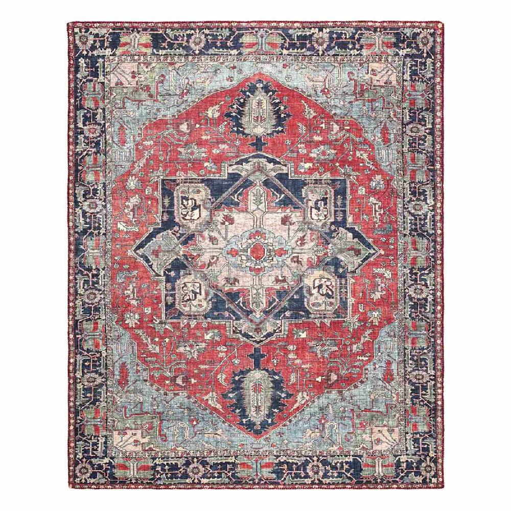 At Home (D473) Fenix Red Medallion Chenille Area Rug 8x10