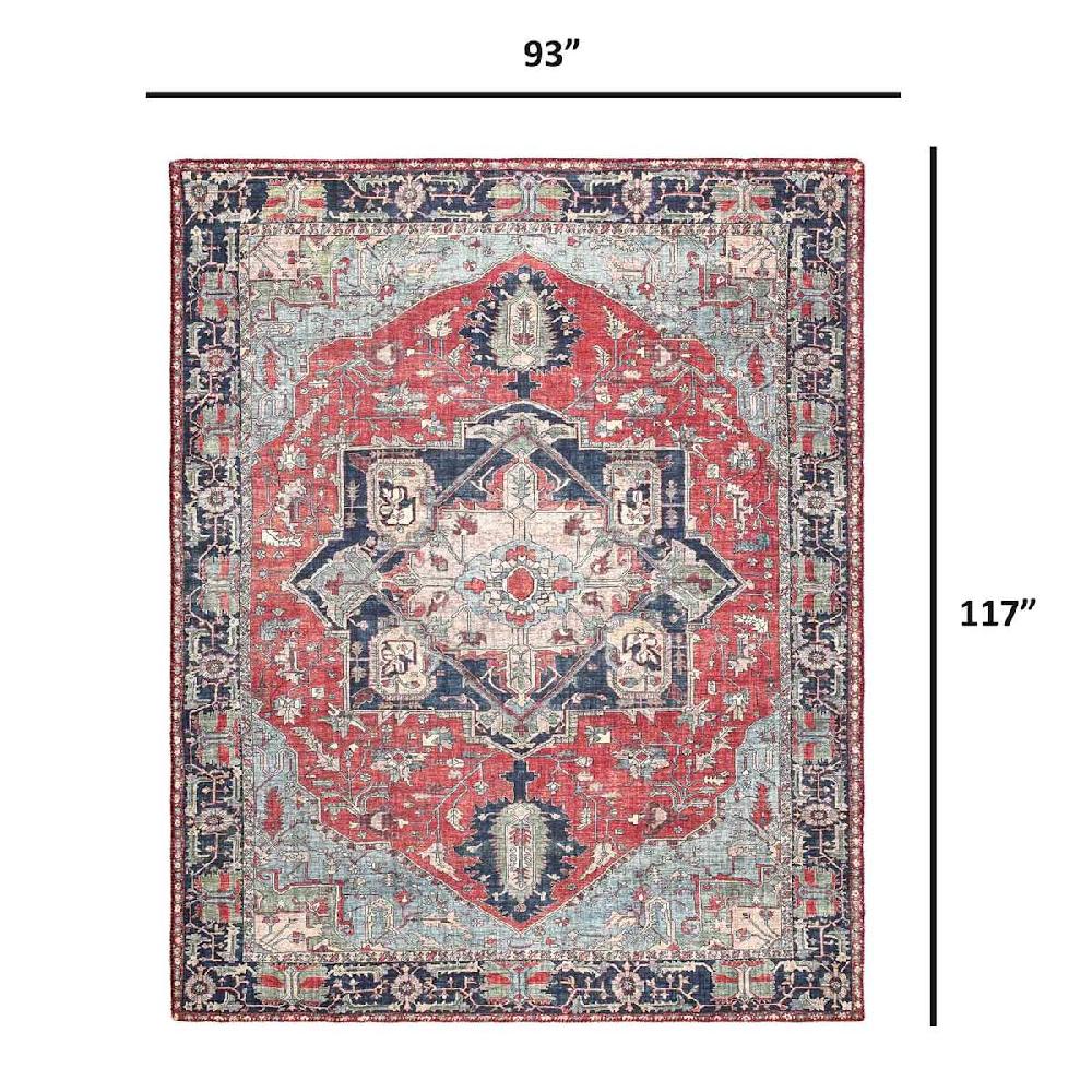 At Home (D473) Fenix Red Medallion Chenille Area Rug 8x10