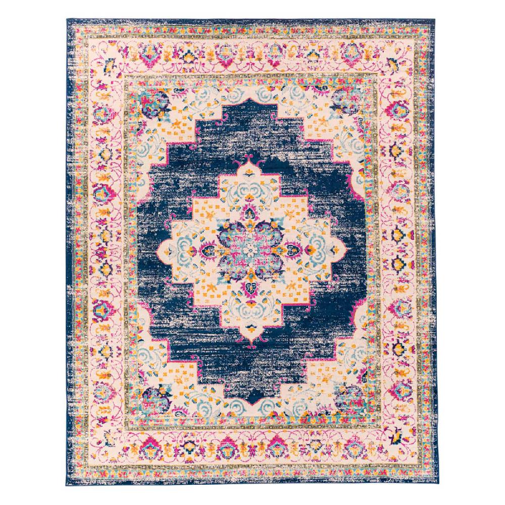 At Home (D494) Floransa Blue & Pink Medallion Area Rug 8x10