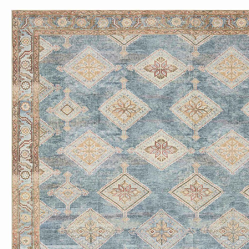 At Home (D569) Freya Blue Multicolor Medallion Washable Area Rug 8x10