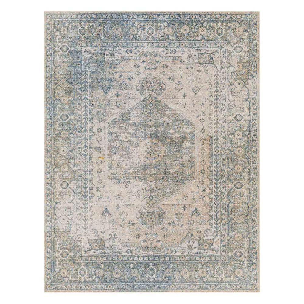 At Home (D590) Lillian Blue Multi Medallion Washable Area Rug 8x10