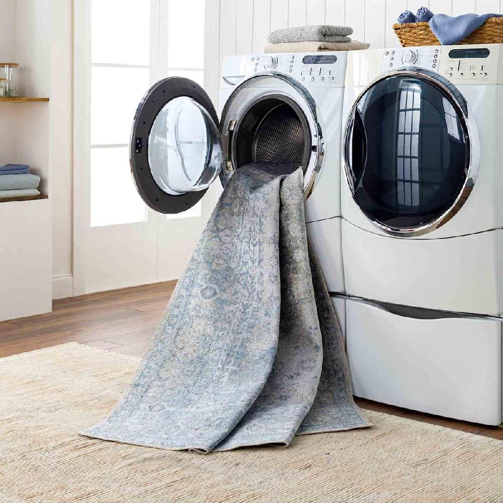 At Home (D590) Lillian Blue Multi Medallion Washable Area Rug 8x10