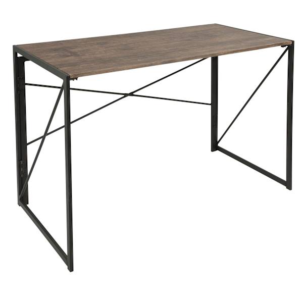 at home Dakota Black & Brown Industrial Modern Office Desk