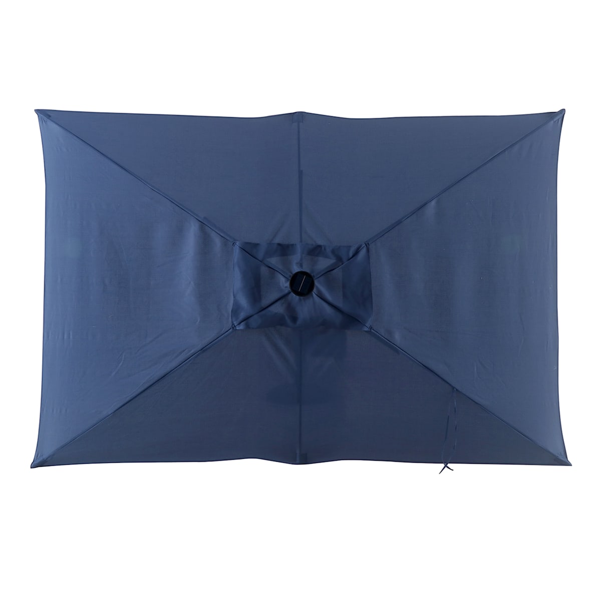 At Home Dark Blue Rectangle LED Crank Patio Umbrella 6.5x10'