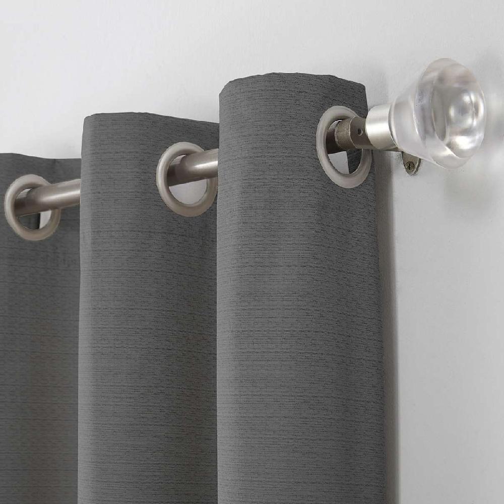 At Home Dark Grey Thermal Room Darkening Grommet Curtain Panel 63"