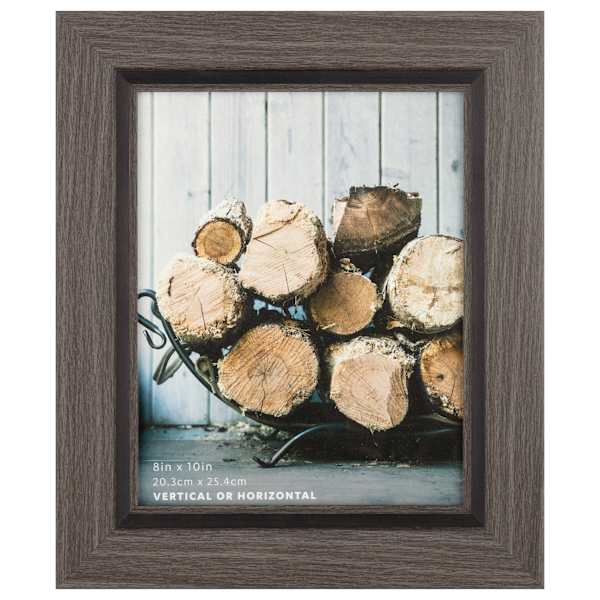 at home Dark Grey with Black Inner Line Profile Wall Frame 8X10