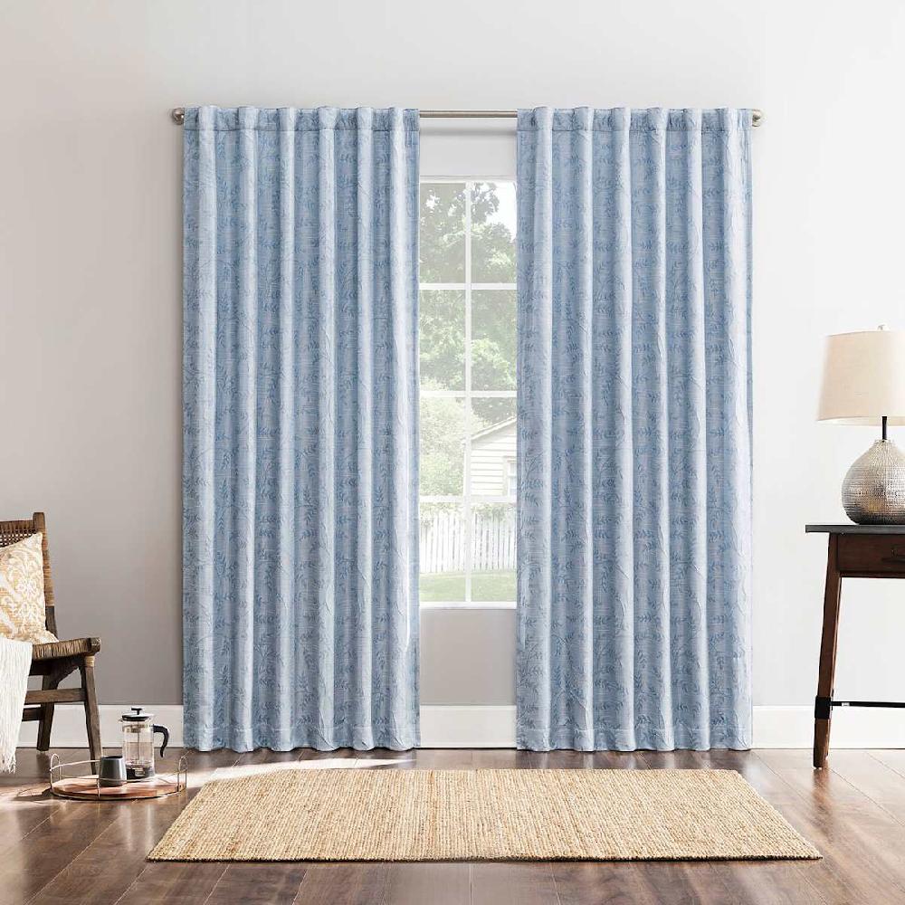 At Home Dublin Tranquil Blue Blackout Curtain Panel 84"