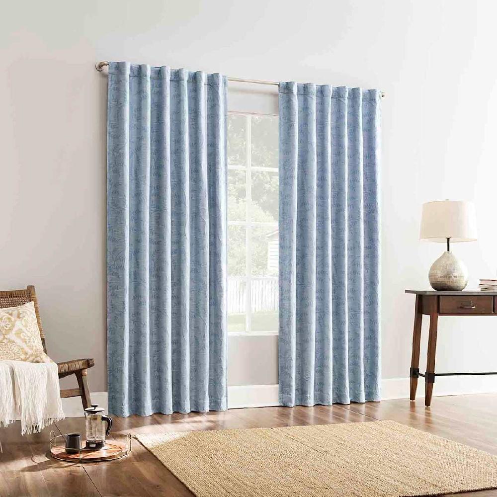 At Home Dublin Tranquil Blue Blackout Curtain Panel 84"