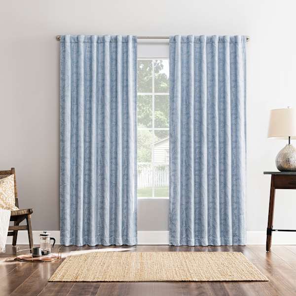 at home Dublin Tranquil Blue Blackout Curtain Panel 84"