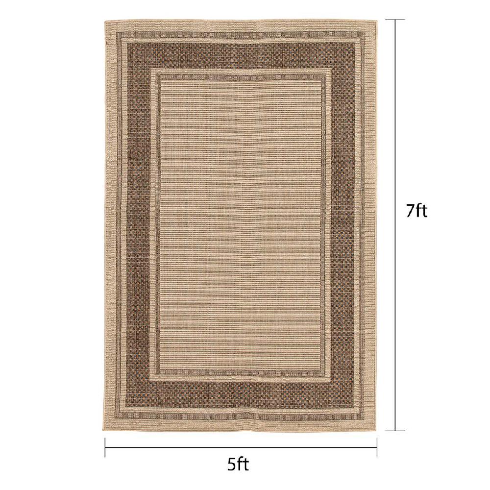 At Home (E212) Santorini Cayden Natural Woven Indoor & Outdoor Area Rug 5x7