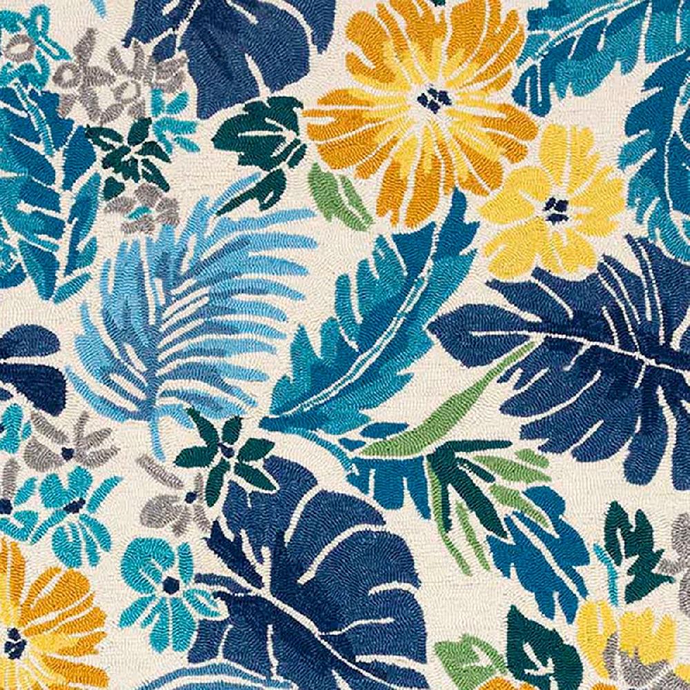 At Home (E264) Santa Monica Blue Floral Indoor & Outdoor Area Rug 7x10