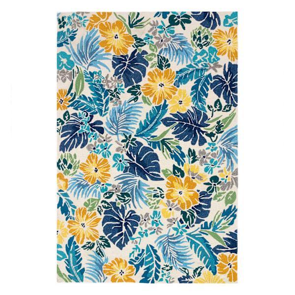 at home (E264) Santa Monica Blue Floral Indoor & Outdoor Area Rug 7x10