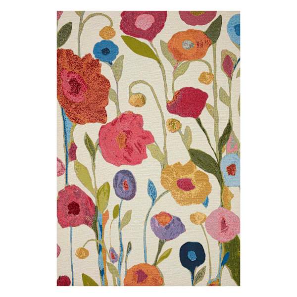 at home (E297) Mikayla Ivory Floral Indoor & Outdoor Area Rug 5x8