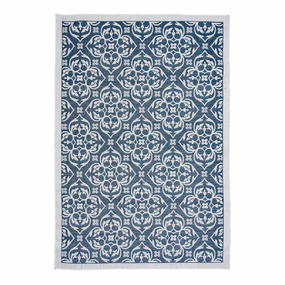 At Home (E308) New Zealand Cobalt Blue Woven Indoor & Outdoor Area Rug 5x7