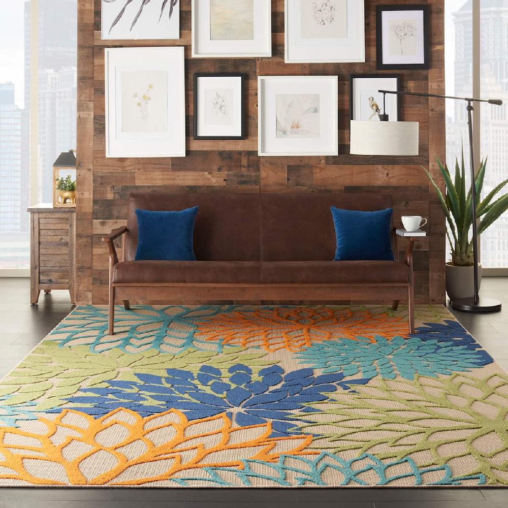 At Home (E520) Multicolor Aloha Floral Outdoor Area Rug 5x8