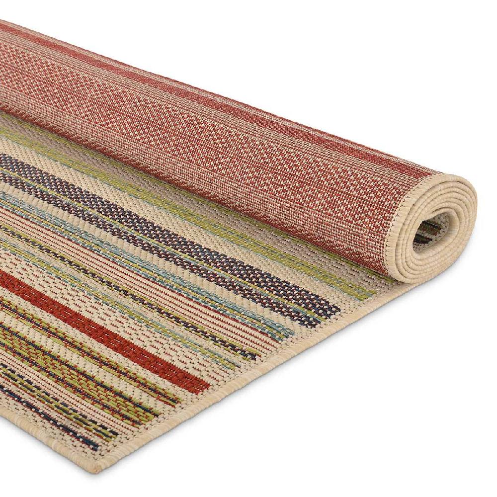 At Home (E531) Magic Multicolor Striped Outdoor Accent Rug 3x5