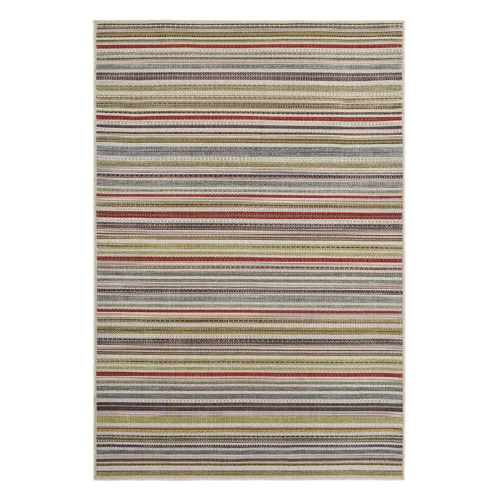 At Home (E531) Magic Multicolor Striped Outdoor Area Rug 5x7