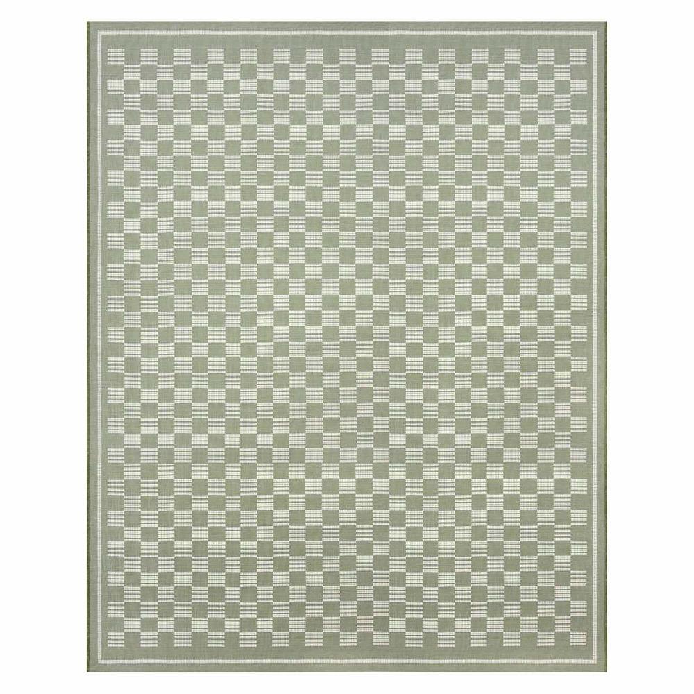 At Home (E536) Honeybloom Green Checkerboard Area Rug 8x10